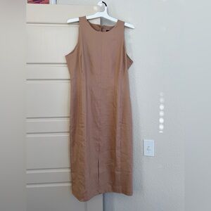 Ann Taylor Sleeveless Brown Midi Dress